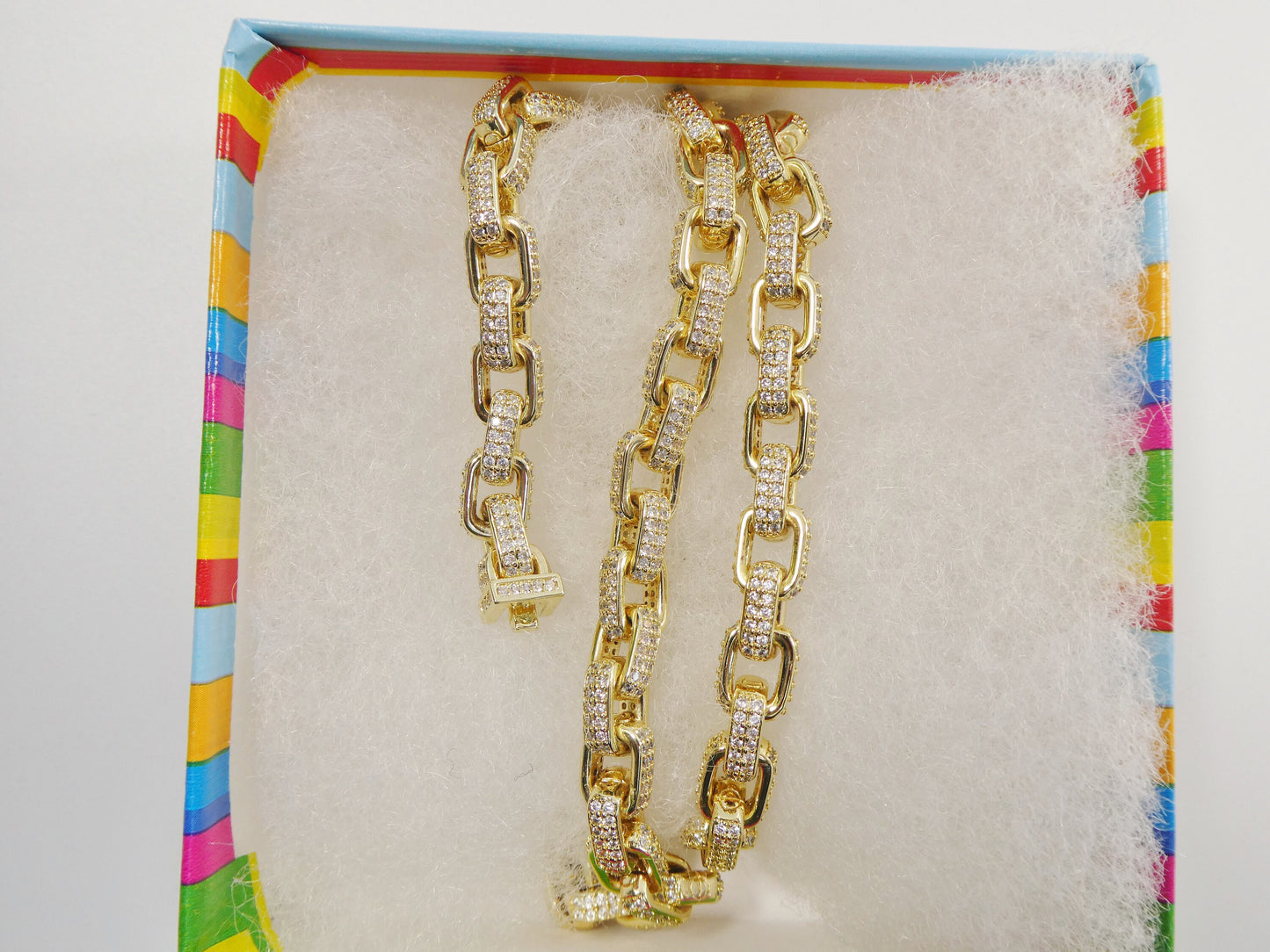 14k gold filled barrel link necklace 7.4mm  20"24" length