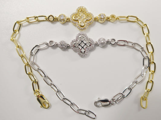 real 925 sterling silver paperclip bracelet 14k yellow gold finish