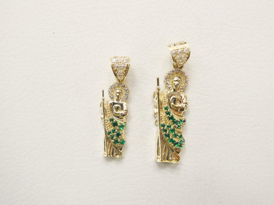 14k real solid yellow gold saint jude charm pendent