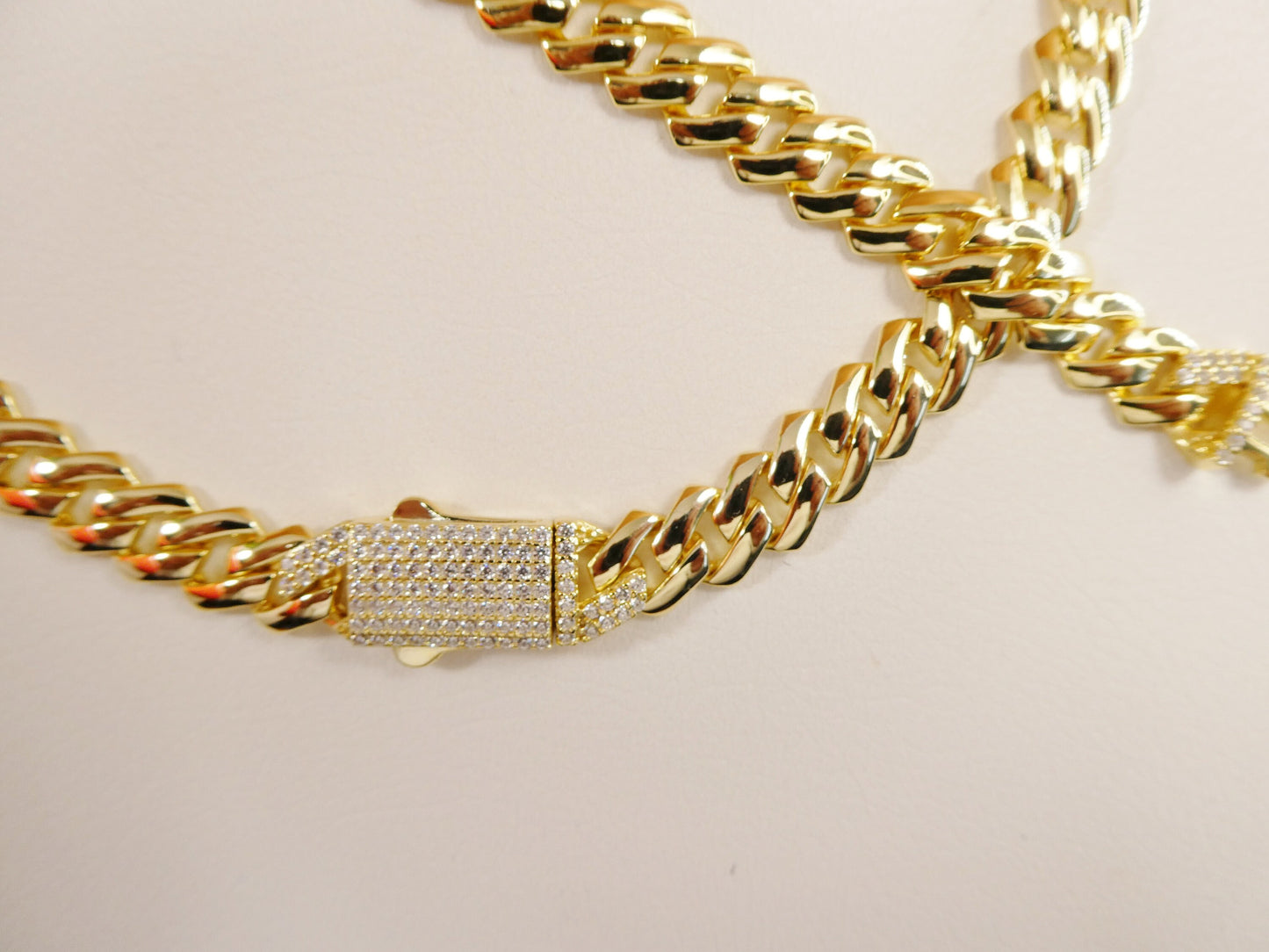 14k yellow gold color tone Monaco set necklace and bracelet over real 925 sterling silver