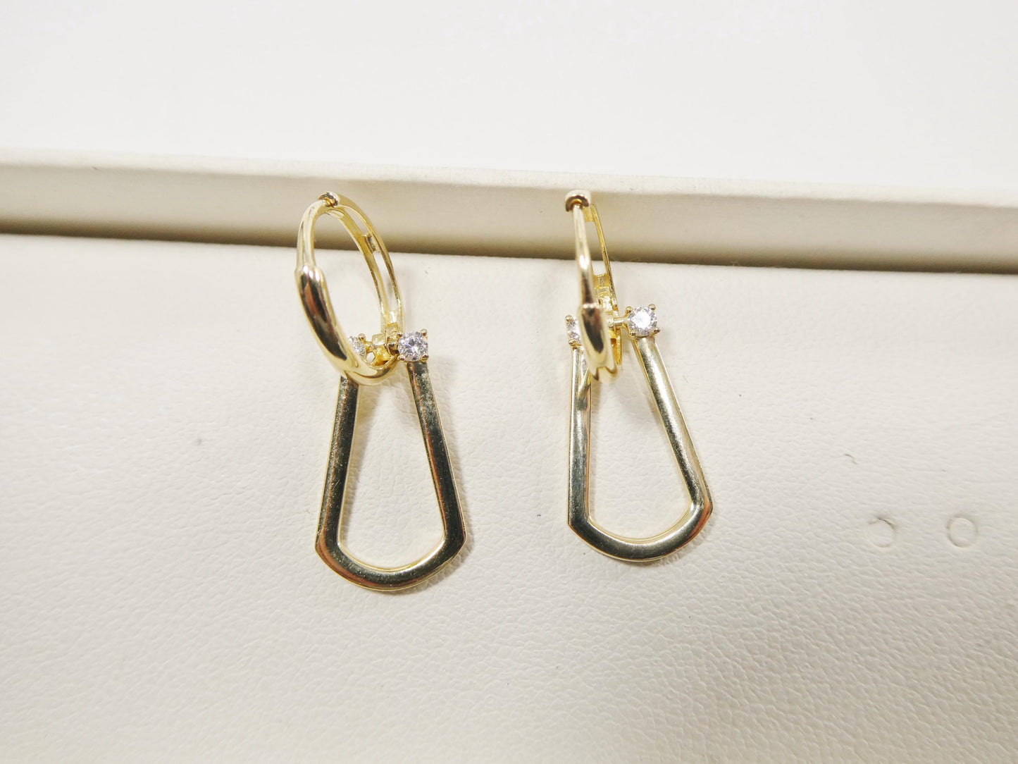 real 10k solid yellow gold buckle hoop huggie earring