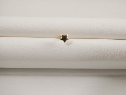 14k Real Solid Yellow Gold Star Nose Ring