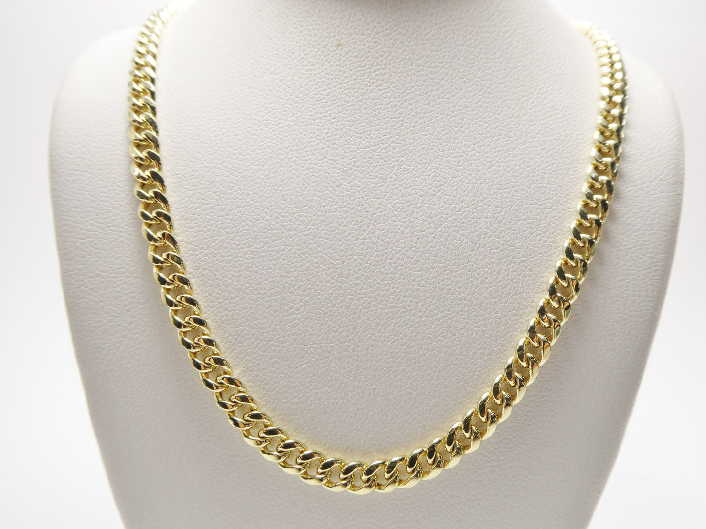 real 10k solid yellow gold 3mm curb link chain necklace