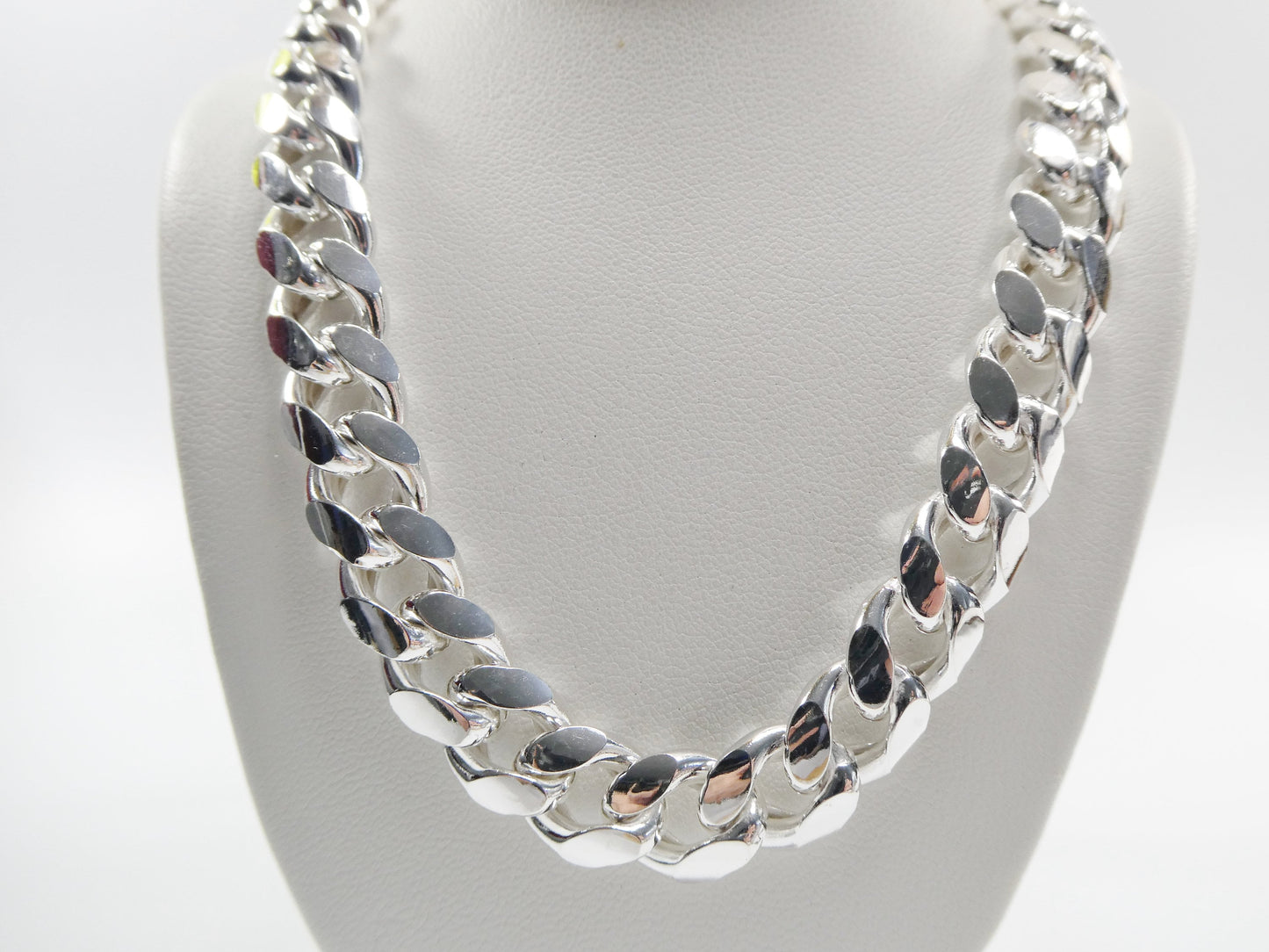 real 10.5MM 925 sterling silver men Miami semi solid link chain box lock clasp