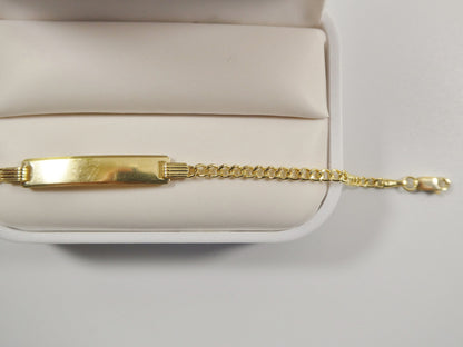 Real 10k Solid Yellow Gold 5.5 inch Curb Style Baby Bracelet