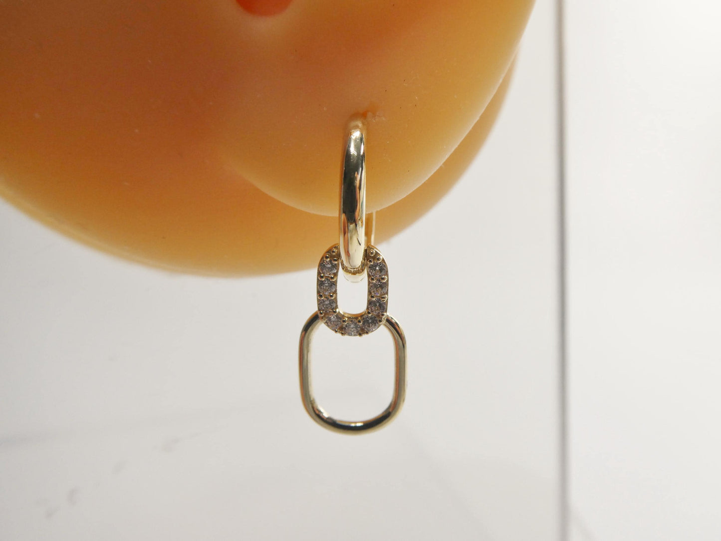 real 10k solid yellow gold designer hoop huggie earrings