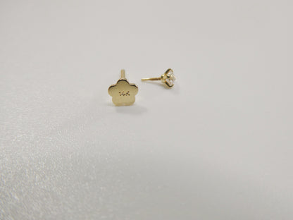 2MM 14k Real Solid Yellow Gold Cartilage Flat Screw Back Piercing