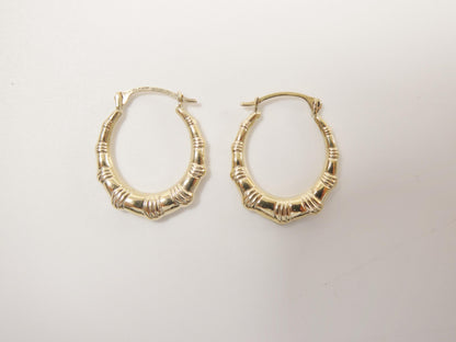 10k Real Solid Yellow Gold 18MM Classic Design Hoop Earrings