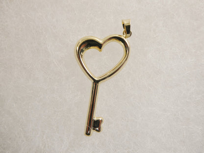 Real 14k Solid Yellow Gold High Polish Key Charm