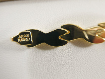 7.50 Inch Real 925 Sterling Silver XO Style 14k Gold Tone Finish