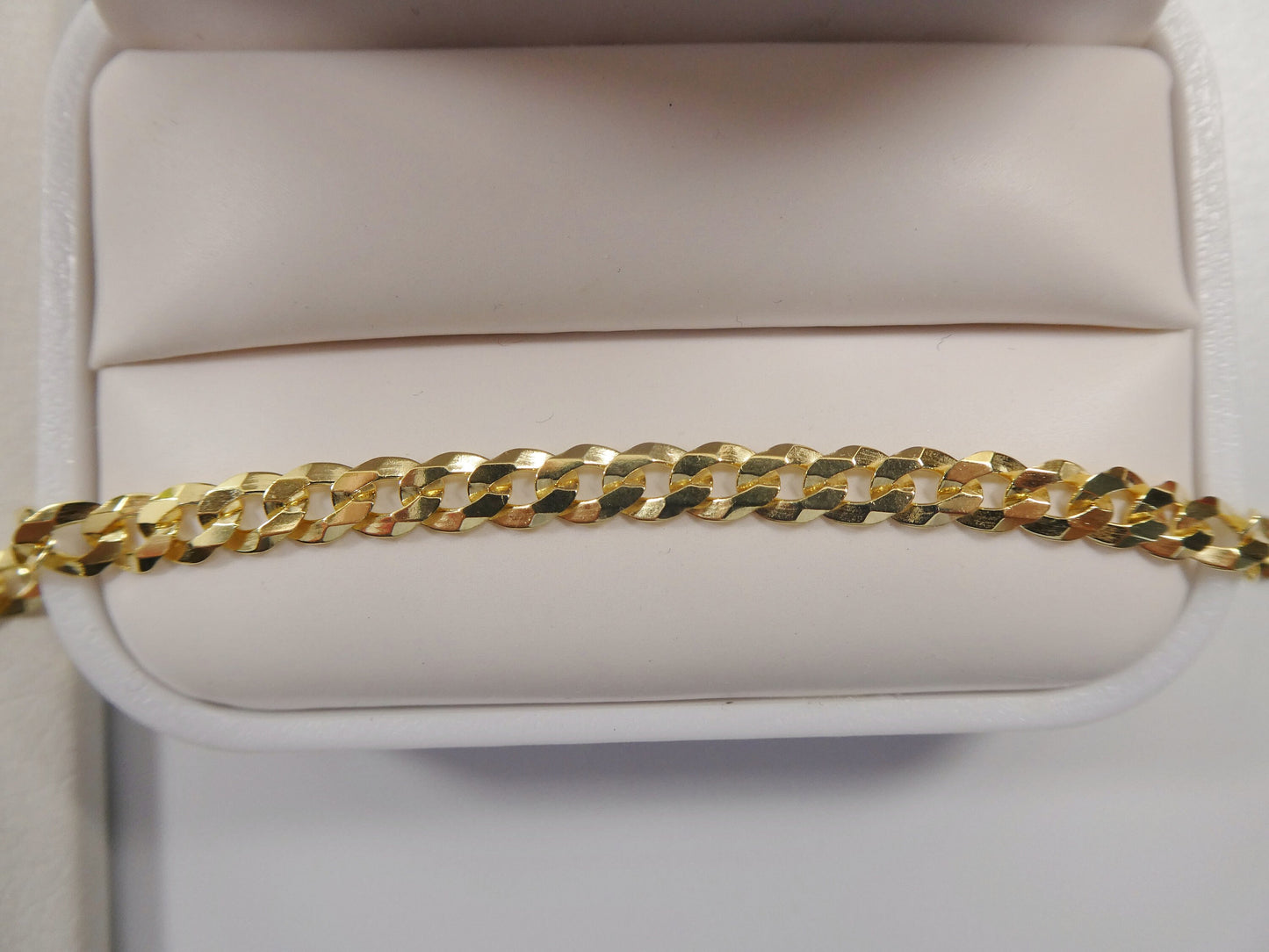real 925 sterling silver solid curb chain 14k yellow gold finish