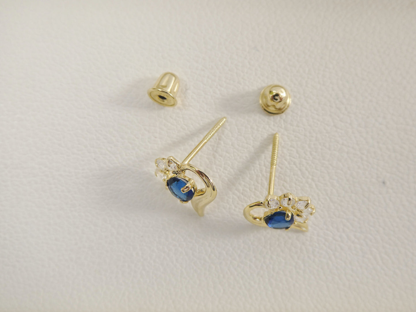 10k real solid yellow gold screw back children birthstone earrings heart shape