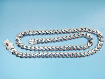 9mm Monaco Link Chain Necklace Vracelet Moissanite Real 925 Sterling Silver