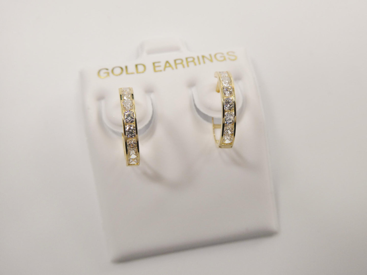 real 10k solid yellow gold 14.5mm hoop huggie earring