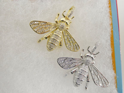Real Solid 925 Sterling Silver Large Honey Bee Pendent