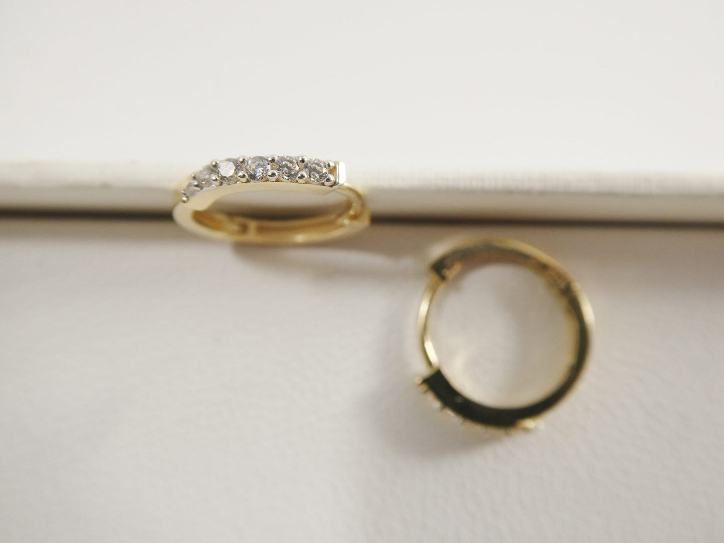 real 10k solid yellow gold small 11.9mm hoop fancy huggie earrings