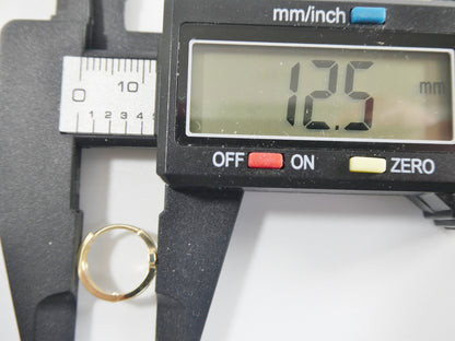 Real 10k Solid Yellow Gold Cross Hoop Huggie Earring