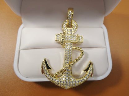 Real Solid 925 Sterling Silver Large Anchor Pendent