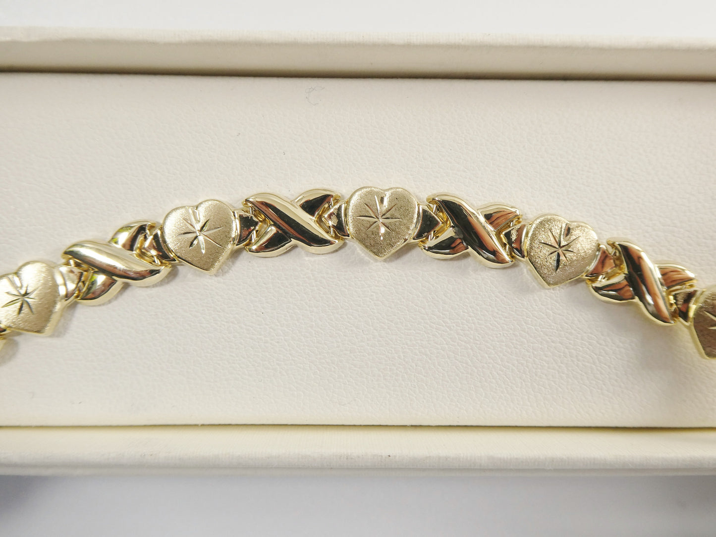 10k Solid Yellow Gold XOXO Bracelet - Hugs and Kisses