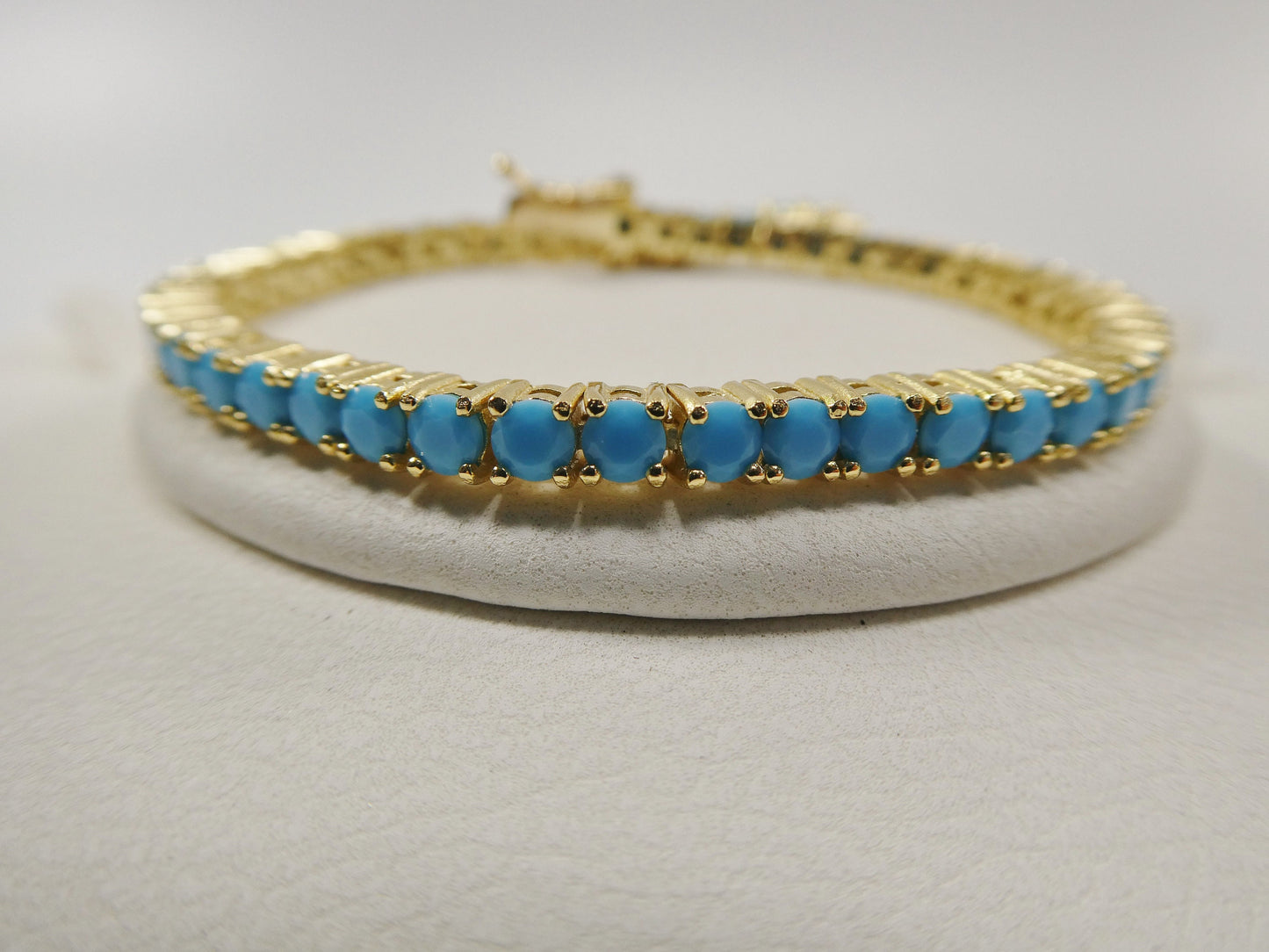 7 inch 3mm/ 4mm real 925 sterling silver turquois tennis bracelet