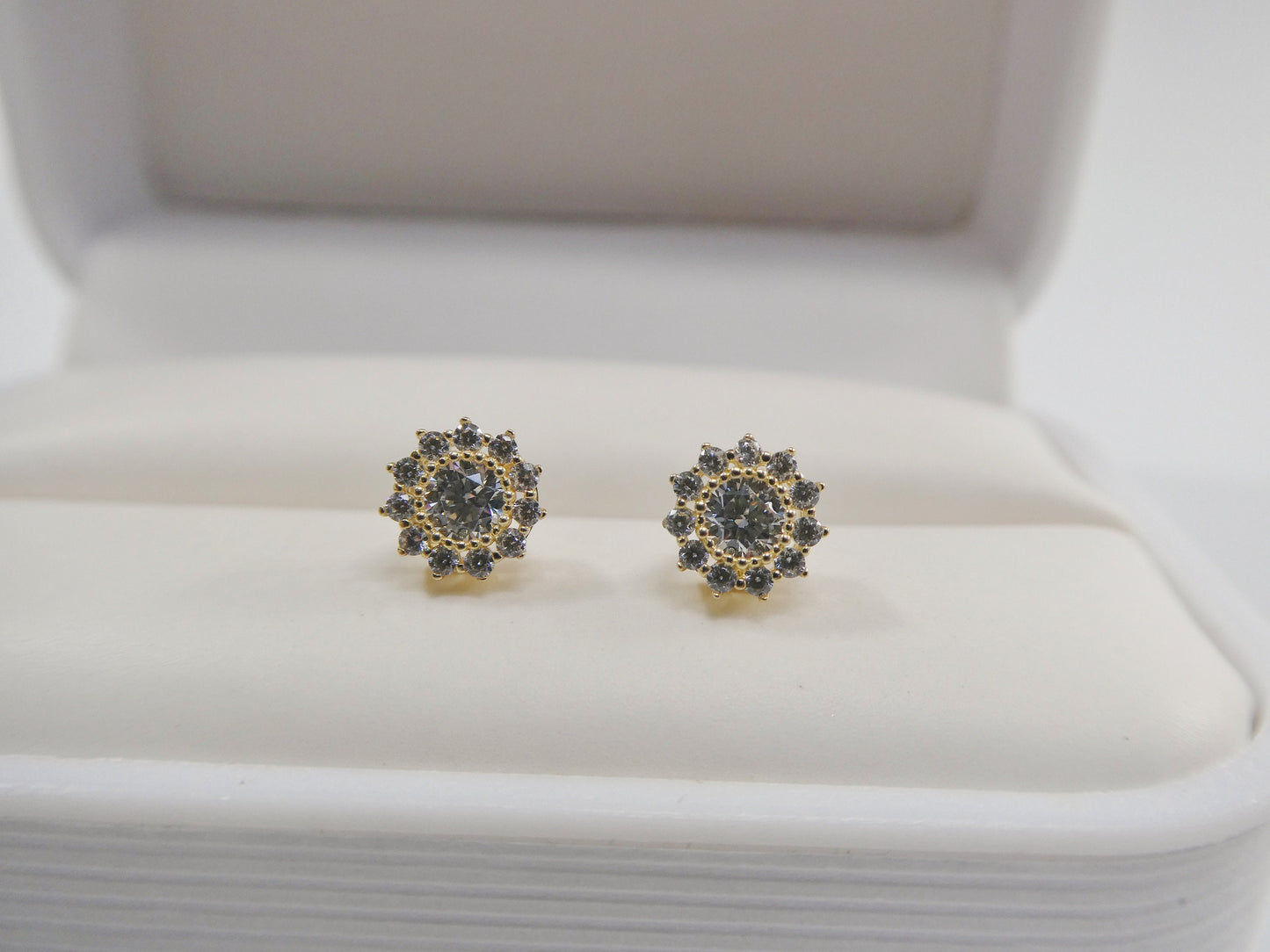 real 10k solid yellow gold push post circle stud earrings