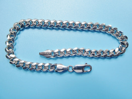 real 925 sterling silver 6mm solid link bracelet