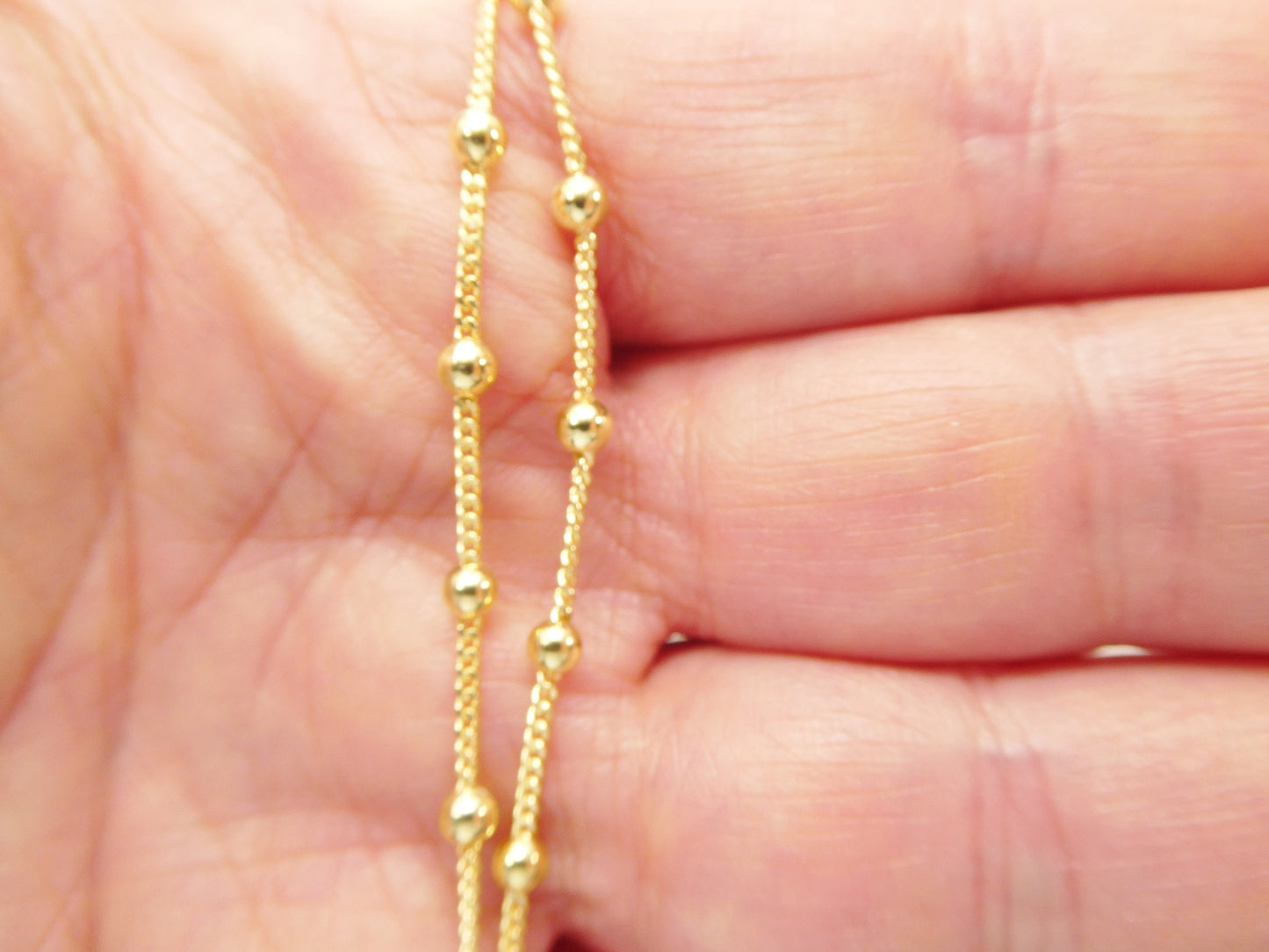 Real 925 sterling silver link ball 10 inch anklet 14k yellow gold finish