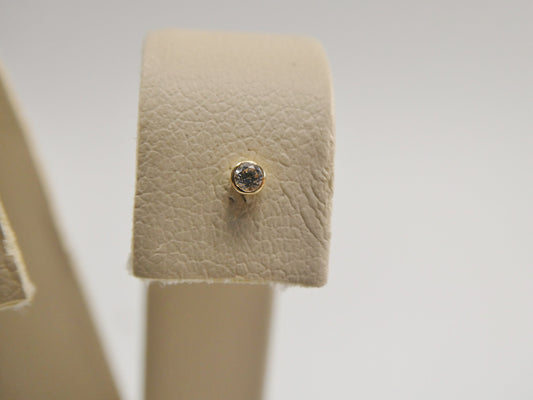 14k real solid yellow gold L SHAPE  stud nose ring
