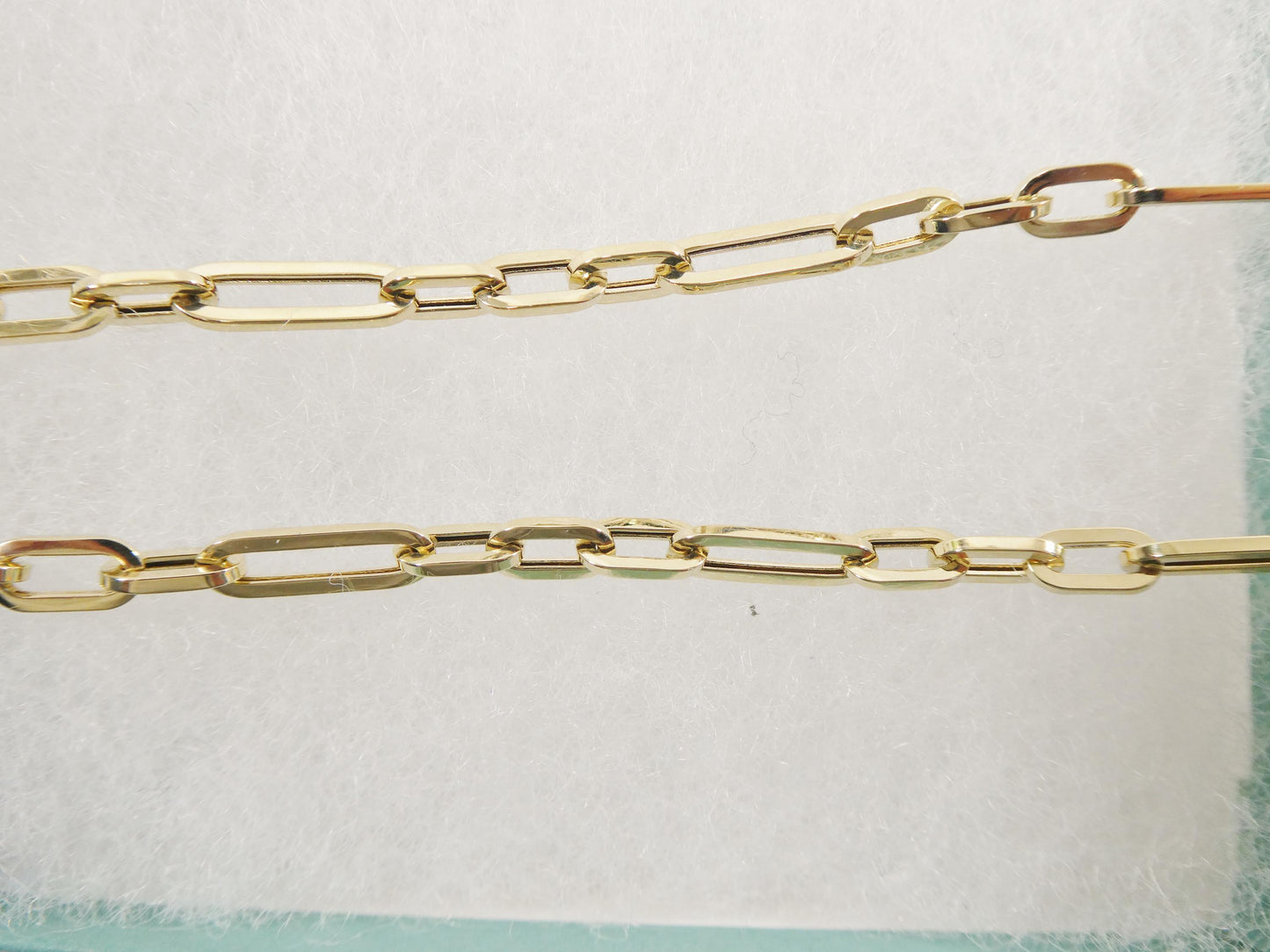real 14k solid yellow gold design paperclip 6.5/ 7/ inch bracelet