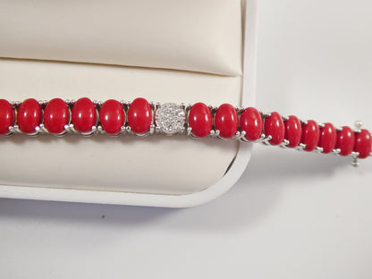 7 Inch Real 925 Sterling Silver Ruby Turquoise Tennis Bracelet