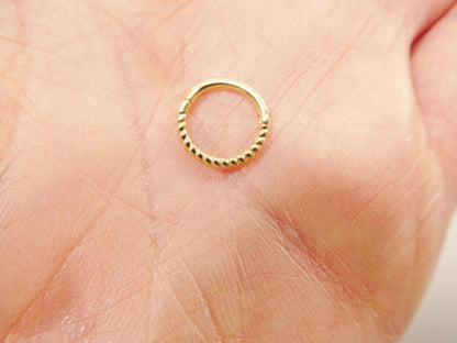 14k Real Solid Yellow Gold Hoop Earring Cartilage Daith Ring Piercing