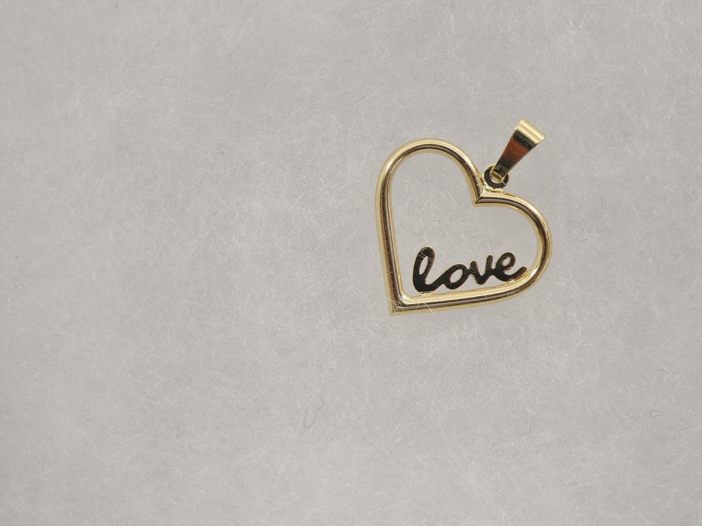 women's 14k real solid yellow gold love heart charm