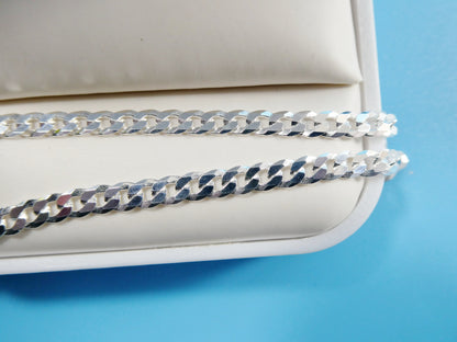 Real 925 Sterling Silver 4MM Italian Solid Chain Lobster Lock Clasp