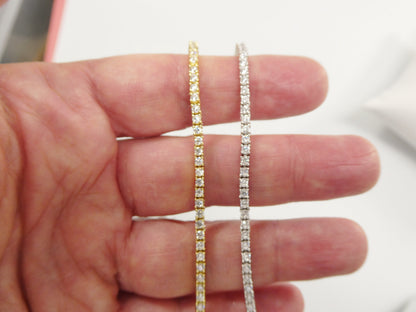 Real 925 Sterling Silver 2MM 6 INCH 6.5 INCH Tennis Ladies Bracelet