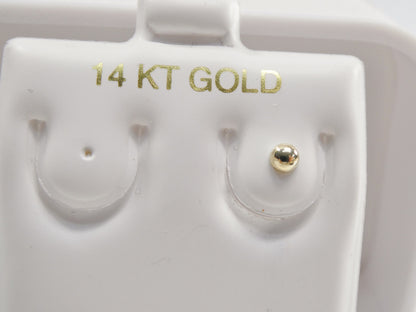 14k Real Solid Yellow Gold Plain Ball Stud Nose Ring