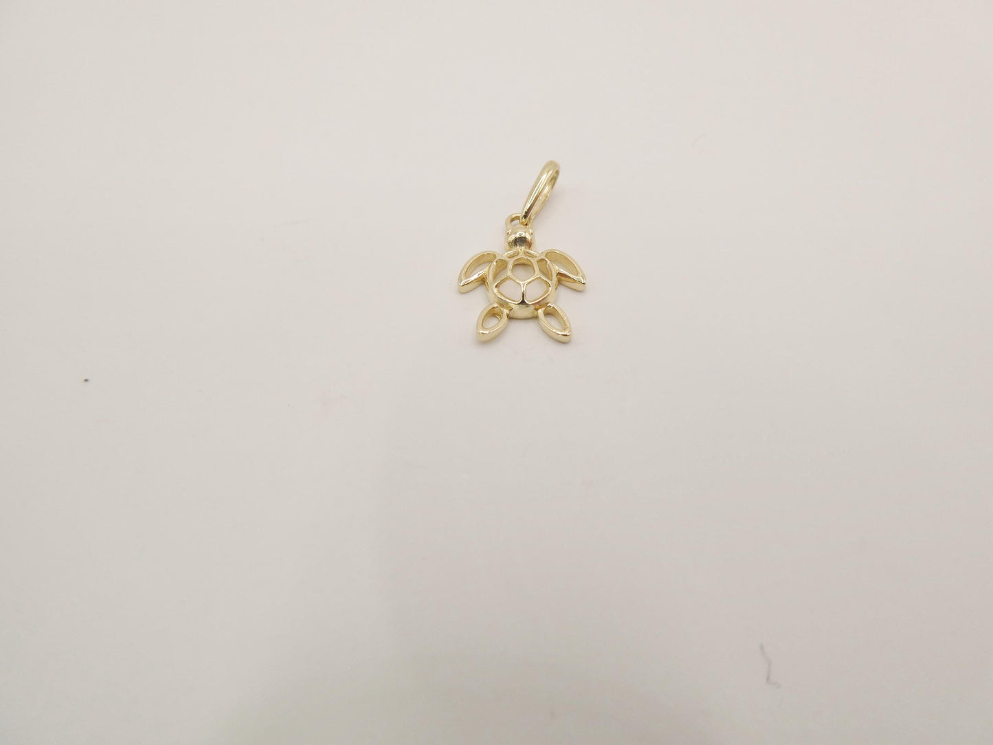 10k Yellow Gold Singapore Chain Necklace plain turtle Pendant