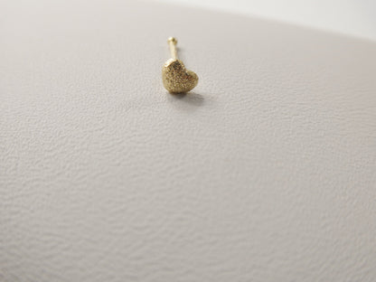 14k Real Solid Yellow Gold Heart Nose Stud Ring