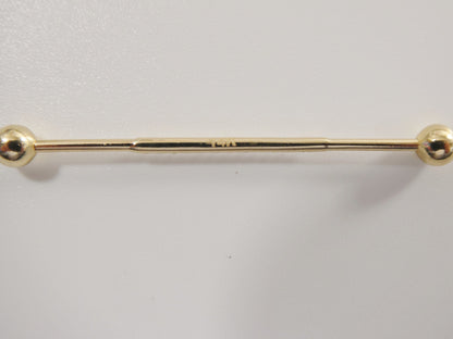 14k Real Solid Yellow Gold Straight Barbell Belly Button Ring Piercing
