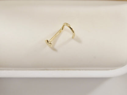 14k Real Solid Yellow Gold Twist Shape Star Nose Ring