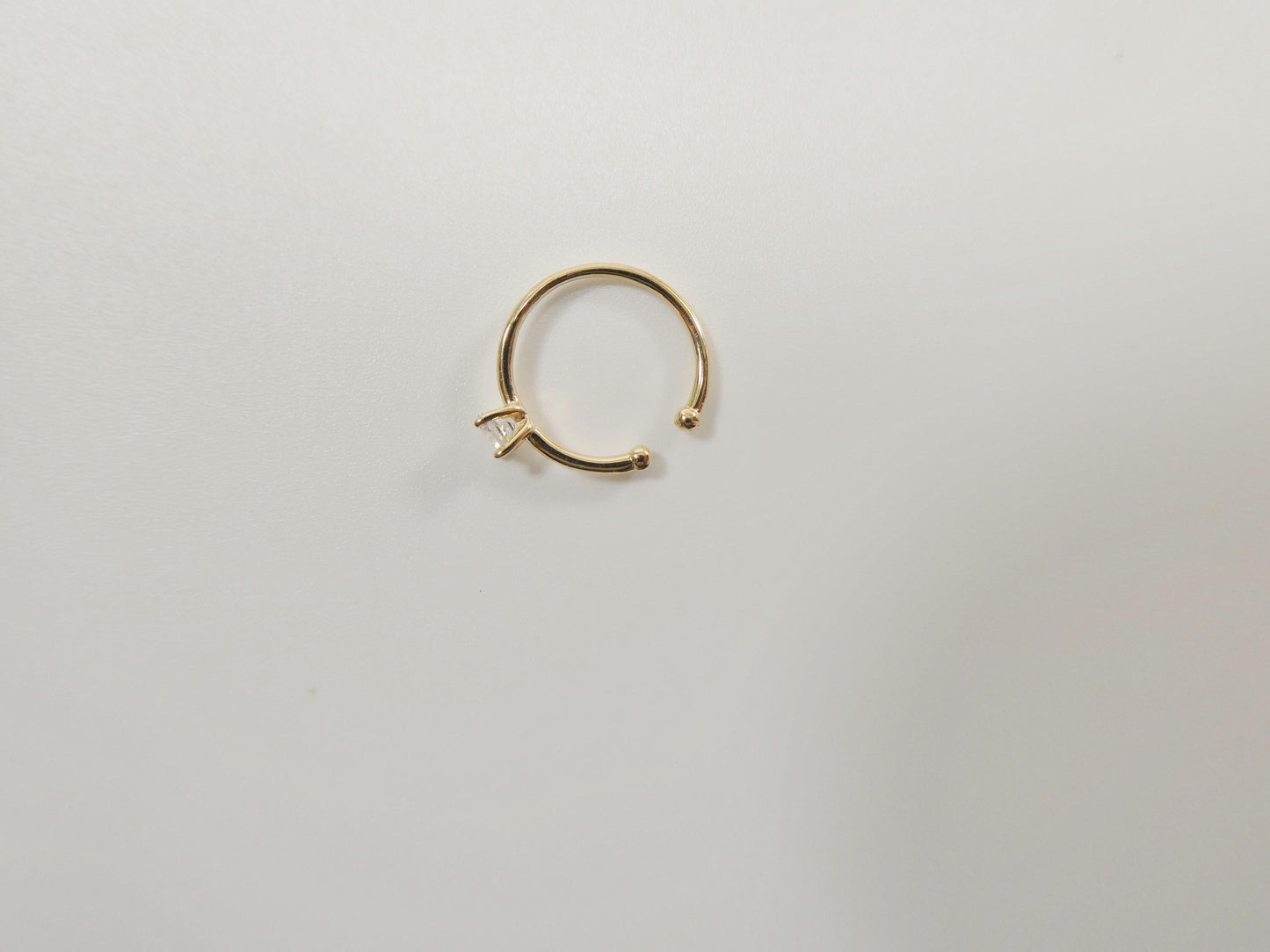 14k real solid yellow gold cz hoop earring cartilage daith ring piercing