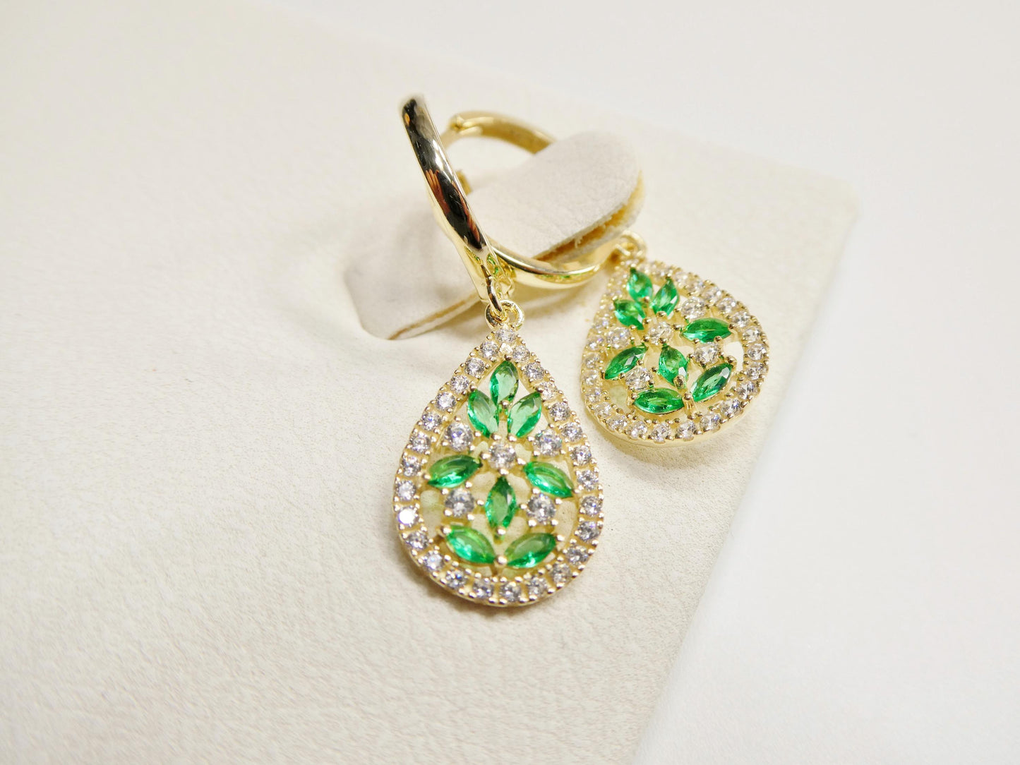 real 10k solid yellow gold designer drop earrings