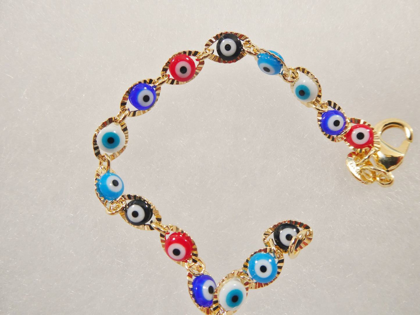 5.5 inch 18k gold filled multi color  EVIL EYE  baby bracelet