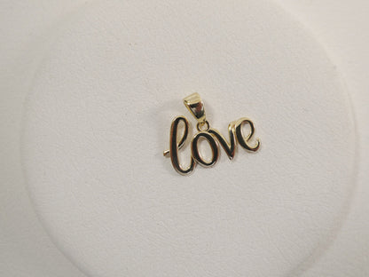 Women's 14k Real Solid Yellow Gold Love World Charm