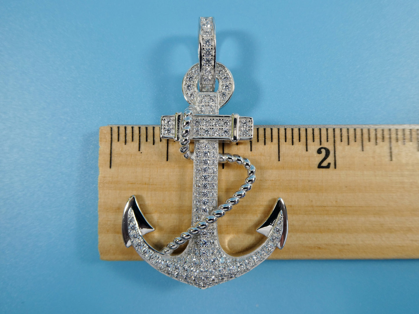 real solid 925 sterling silver large anchor pendent