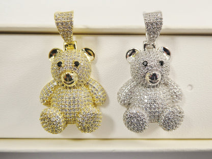 Real 925 Sterling Silver Medium Size Teddy Rear Charm Pendent