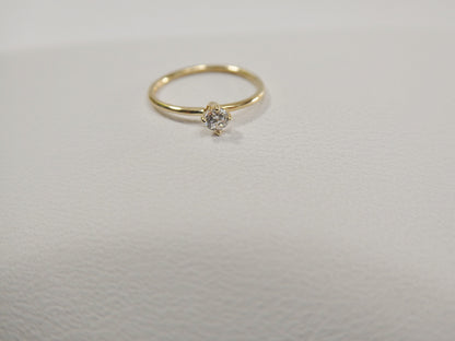 14k Real Solid Yellow Gold CZ Hoop Earring Cartilage Daith Ring Piercing