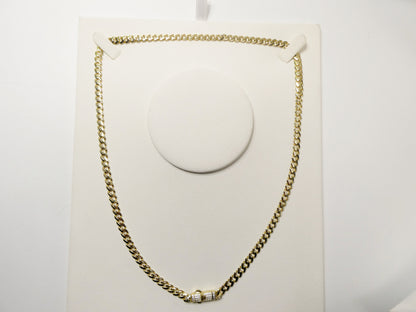 Real 10k Solid Yellow Gold 5mm Monaco Necklace