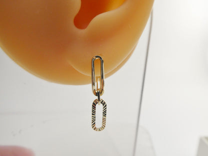 Real 10k Solid Yellow Gold Designer Hoop Huggie Earrings