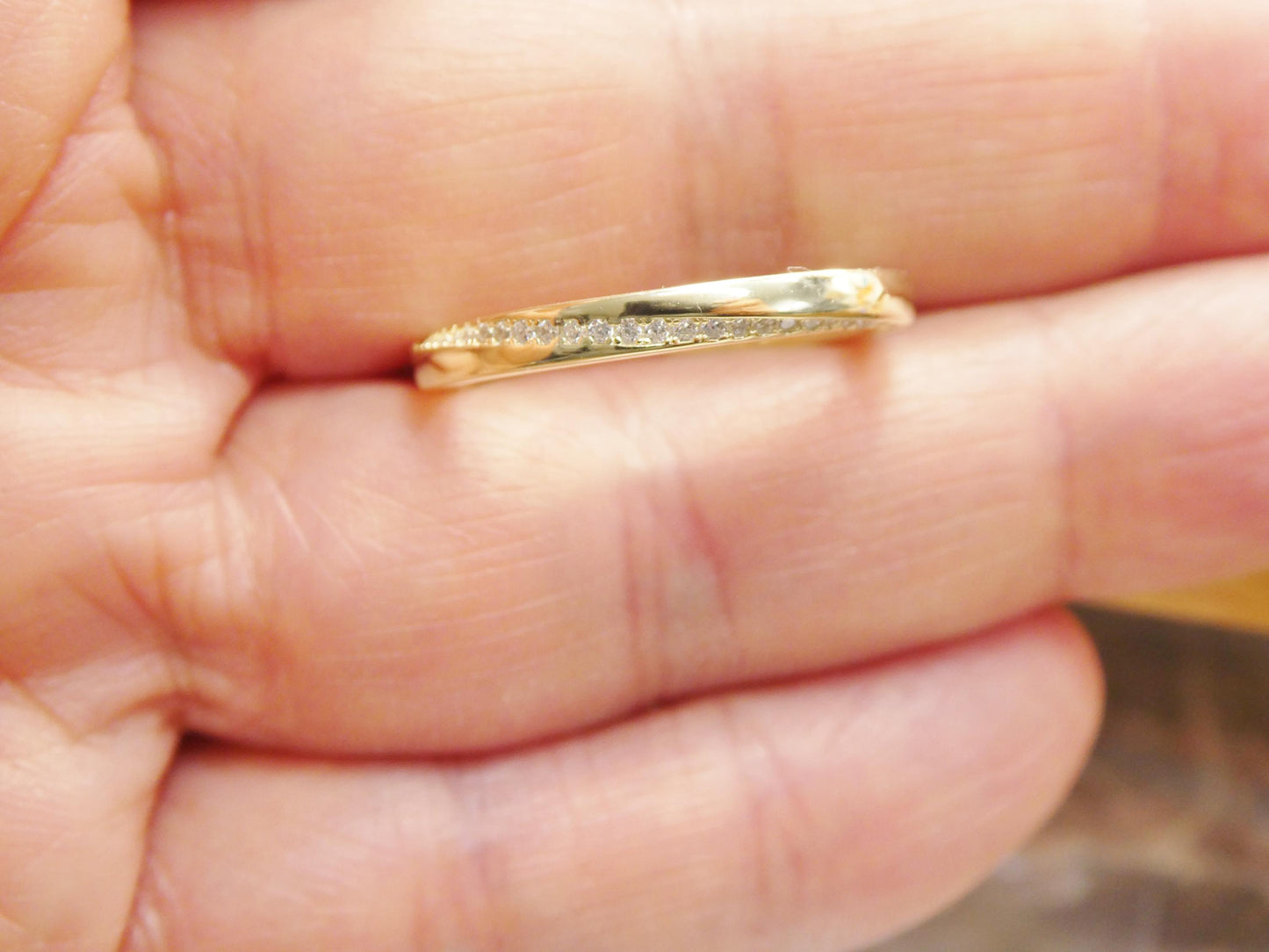 real 925 sterling silver over 14 yellow gold band
