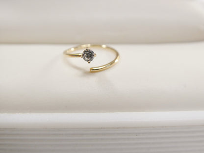 14k Real Solid Yellow Gold CZ Hoop Earring Cartilage Daith Ring Piercing